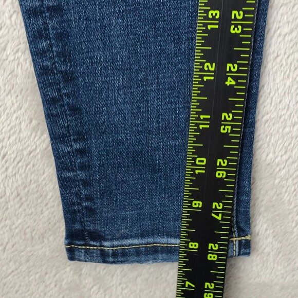 American Eagle Womens Jeans Size 2 Super Hi-Rise Jegging Distressed Blue Denim - Picture 3 of 14